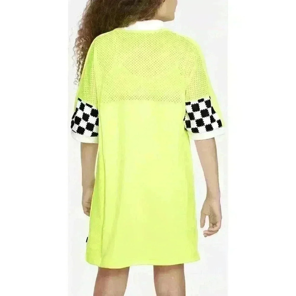 Nike Dri-Fit Girls Neon Yellow Jersey Tunic Dress FD3129-702 - Picture 2 of 9